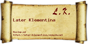 Later Klementina névjegykártya
